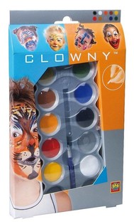 SES Clowny Set ta' Żebgħa tal-Wiċċ fuq Bażi tal-Ilma (10 Kuluri) (1 pz.)