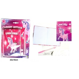 NOTEBOOK TAL-UNICORN B'SERRATURA + PINNA (24 biċċa)