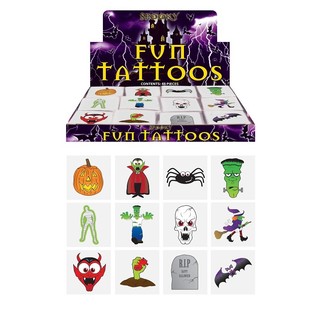 Fun Tattoos &ndash; Mudell Halloween (48 pakkett x 12 pz)