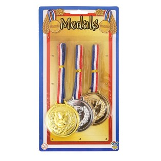 Sett ta' 3 Midalji tar-Rebbieħ fuq Kard (Deheb, Fidda, Bronż) 6pc