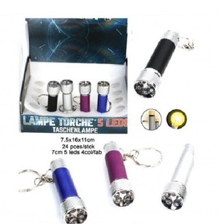 5 LED Torch Keychain f'Display (24 biċċa)