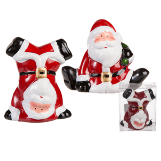 SANTA KLAWS TAL-KERAMIKA F'KAXXA TAR-RIGALI, madwar 9 cm (24 biċċa)