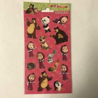 Stikers MASHA AND THE BEAR, Dim. 20 x 10 cm (10 biċċiet)