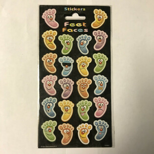 STIKERS: Vrolijke Voeten / Feet Faces, 20 x 10 cm (10 pz)