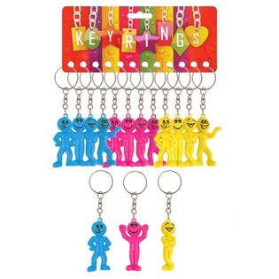 Keyring b'Karattru Smiley (Pakk ta' 12) | B2B Bejgħ bl-Ingrossa