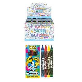 SMILEY Sett ta' 4 Crayon tax-Xama' f'Display (120 biċċa)