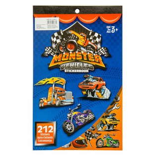 Ktieb tal-istikers Monster Truck b'212-il biċċa (12-il wieħed)