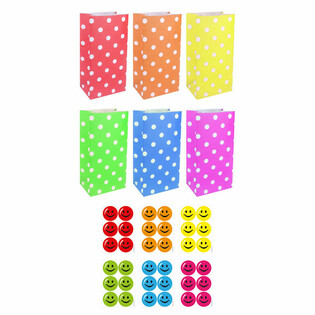 Basktijiet tal-Karta għar-Regali bi Stikers Smiley - Mix (72 biċċa)