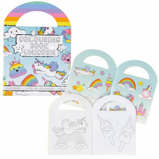 Kotba żgħar tal-kulur tal-Unicorn bi stikers (48 biċċa)