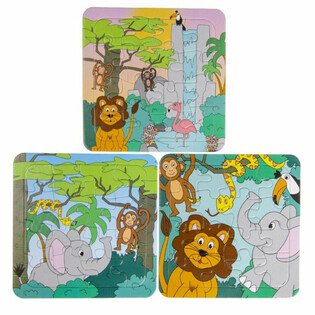 Mix Puzzles tal-Ġungla (14x14cm) - Pakkett Vantaġġuż 50 biċċa