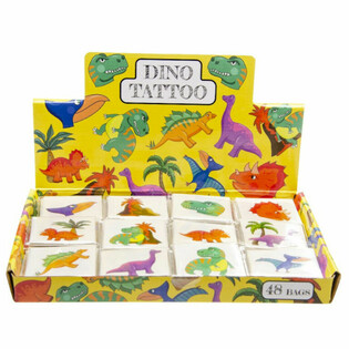 TATTOOS DIVERTENTI - MUDELL: DINOSAWRU, kull pakk fih 12-il Tattoo (48 pakk)