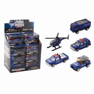 Vetturi tal-Pulizija tal-Metall Die-Cast Mix, Skala 1:64 f'Displej (24 biċċa)