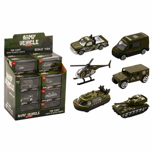 Vetturi Militari Die Cast f'Mix, Skala 1:64 f'Displej (24 biċċa)