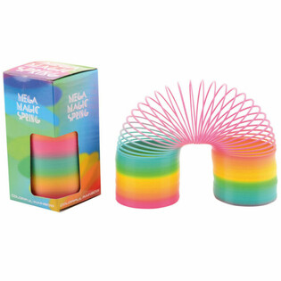 XL Rainbow Spring Slinky - Molla Kbira tal-Kuluri f'Kaxxa (6 pz)