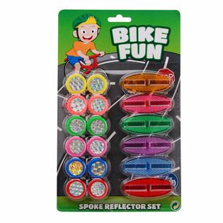 BIKE FUN - Set ta' 18-il Riflettur tal-Ispokes tar-Roti fuq Karta (1 pz.)