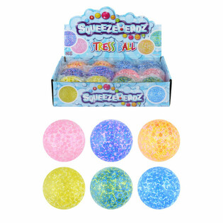 SQUEEZE BEADZ STRESS BALL Ø7CM FID-DISPLAY (12-il biċċa)
