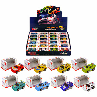 Karozzi Żgħar Pull Back f'Kaxxa tar-Rigal - Display (24 pz.)
