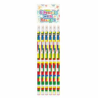 Brickz Building Blocks Pencil b'Eraser Set - Display ta' 24 set