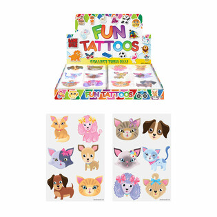 Fun Tattoos: Qtates u Klieb (Display ta' 96 biċċa)