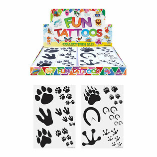 Fun Tattoos - Mudell: Footprints tal-Annimali f'Display (96 pz)