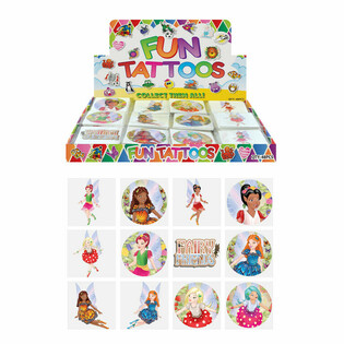 TATTOOS DIVERTENTI - MUDELL: FATA / FAIRY, kull pakk b'12-il Tattoo F'DISPLAY (48 pz.)