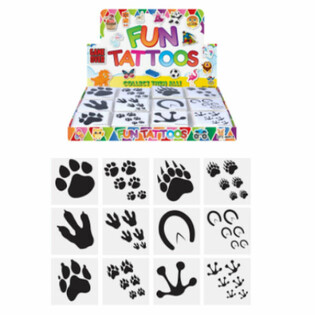 Tattoos Divertenti - Mudell: Passi tal-Annimali, 12-il Tattoo f'kull pakkett, f'displej (48 pakk)