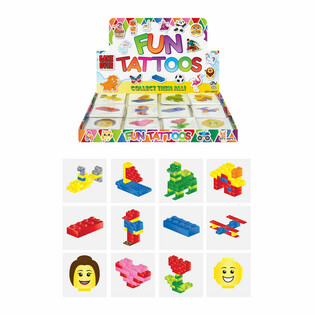 TATTOOS DIVERTENTI - MUDELL: BRICKS BLOKKI, Pakki b'12-il Tattoo f'DISPLAY (48 pz.)