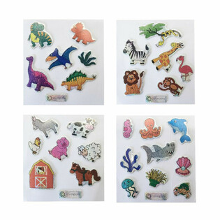 Stickers bil-Glitter - Mudell: Mix ta' Annimali (100 biċċa)