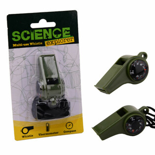 SCIENCE EXPLORER SURVIVAL WHISTLE BI-KUMPASS U TERMOMETRU FUQ KARTA (24 pz.)
