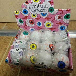 Blalen tal-Għasra Squeeze Eyeball f'Display (12-il biċċa)