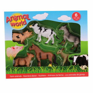 ANIMAL WORLD - SET TA' LOGĦOB B'6 FIGURI TA' ANNIMALI TAL-RAZZETT (1 biċċa)