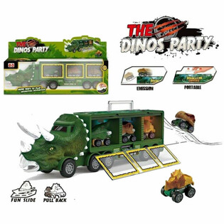 TRAKK TAD-DINOSAWRU B'3 KAROZZI DINO - SET TAL-LOGĦOB F'KAXXA TAR-RIGAL