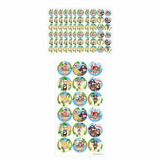 FUN STICKERS - STICKERS TAL-PIRATI - 18-il STICKER FUQ KARTA (10 biċċiet)