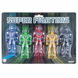 SUPER FIGHTERS - 5 Figuri ta' Azzjoni fuq Karta (6 biċċa)