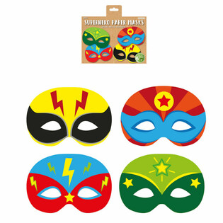 ECO FRIENDLY - MASCHERI TAL-KARTA TAS-SUPERHEROJI (Pakk ta' 12)