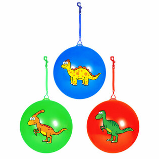 BALLUN TAD-DINOSAWRU B'KORDA / BUNGEE BALL &Oslash;23 Cm (24 biċċa)