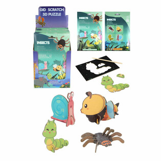 SCRATCH 3D Puzzle Display - Insetti (18-il biċċa)