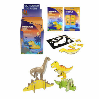 SCRATCH 3D Dinosaur Puzzles - Display (18-il biċċa)