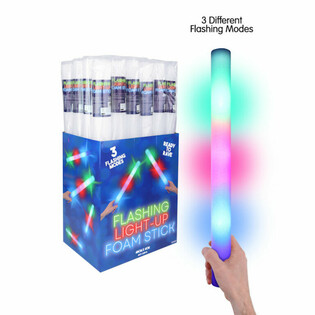 Bastun tal-fowm LED - Multicolor Party Stick f'Display (24 biċċa)