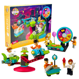 KIDS BRICKS FUN PARK - SET TA' BLOKKI TAL-BINI - 130 BIĊĊA (1 pz.)