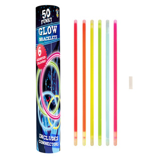 Bracelets li Jiddu Glow - 50 biċċa f'Tubu (Display 12-il wieħed)