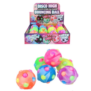 Ballun Bouncing Luminuż Disco - 6cm - Display 12 pk