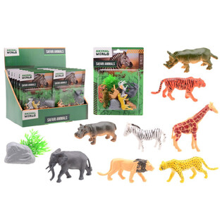 ANIMAL WORLD - SETT TA' ANNIMALI TAS-SAFARI 10 BIĊĊIET FUQ KARD - F'DISPLAY (12-il biċċa)