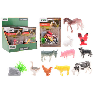 ANIMAL WORLD - Sett Annimali tar-Razzett 12-il Biċċa - f'Display (12-il biċċa)