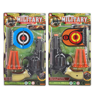 Sett ta' Pistola Militari b'3 Suction Cups u Target Boards (6 biċċiet)
