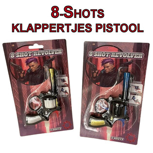 PISTOLA TAL-CAPS 8-SHOTS FUQ KARTA (24 pz.)