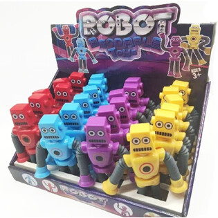 ROBOTS TAL-LOGĦOB FLESSIBBLI LI JISTGĦU JITWIEW - MIX TA' KULURI - F'DISPLAY (24 biċċa)