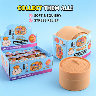 RAGE - Squishy SUGAR EDITION Bun Dumplings ŻGĦIR (5.3 x 5.3 x 4.1 Cm) Viral 2026 Fidget Toy (24 pz)