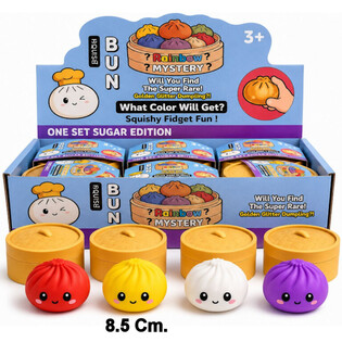 RAGE - Squishy SUGAR EDITION Bun Dumplings KBAR (8.5 x 8.5 x 4.8 Cm) - Viral 2026 Fidget Toy (12-il biċċa)