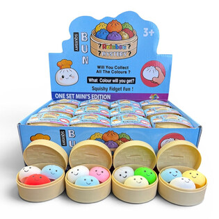 RAGE - Squishy MINI’S EDITION Bun Dumplings ŻGĦAR (5.3 x 5.3 x 4.1 Cm) Viral 2026 Fidget Toy (24 biċċa)